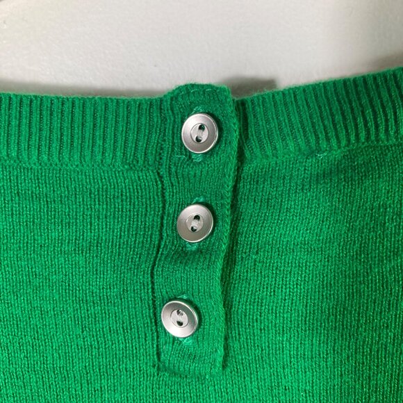 Talbots Petites Cashmere Blend Sweater Bell Sleeve Green MP - Picture 6 of 9